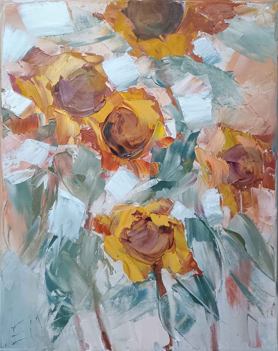 Expressive Botanical Oil Painting By Emilia Milcheva, 16 X 20, The Givers, Original Artwork