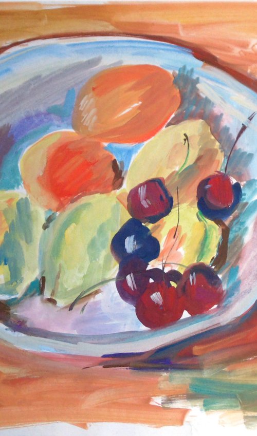 Still life with cherries by Alexander Shvyrkov