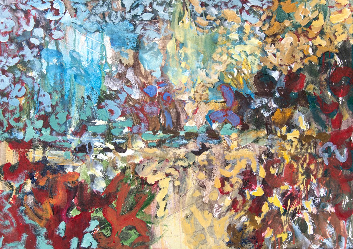 Expressive Abstract Acrylic Painting By Elizabeth Anne Fox, 34 X 24, Spiritual Home, Original Artwork