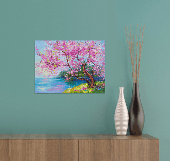 Cherry blossom by the river