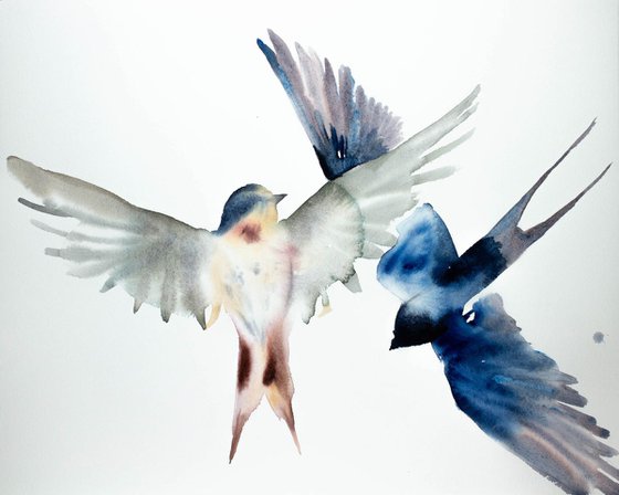 Swallows in Flight No. 4