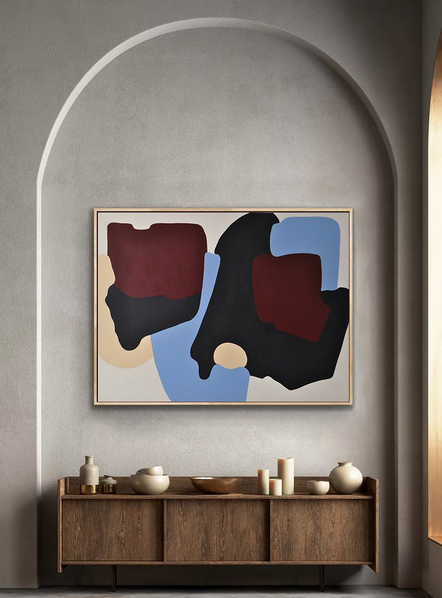 Abstract Acrylic Painting By Anfisa Kunevich, 57 X 43, Abstraction ?10 Different Shape, Original Artwork