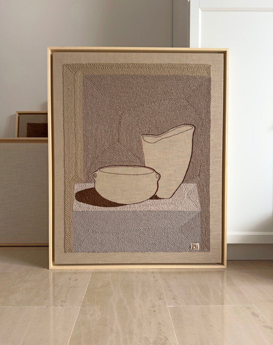 Organic Still Life Relief By Milena Paladino, 27 X 33", Vase Composition Xii