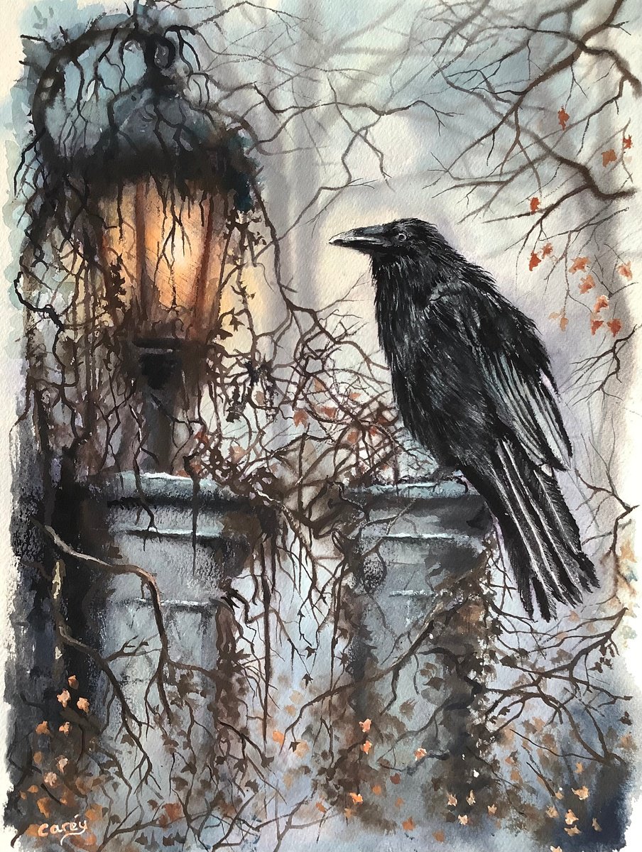 Impressionistic Animal Watercolour By Darren Carey, 11 X 15, The Raven, Original Artwork