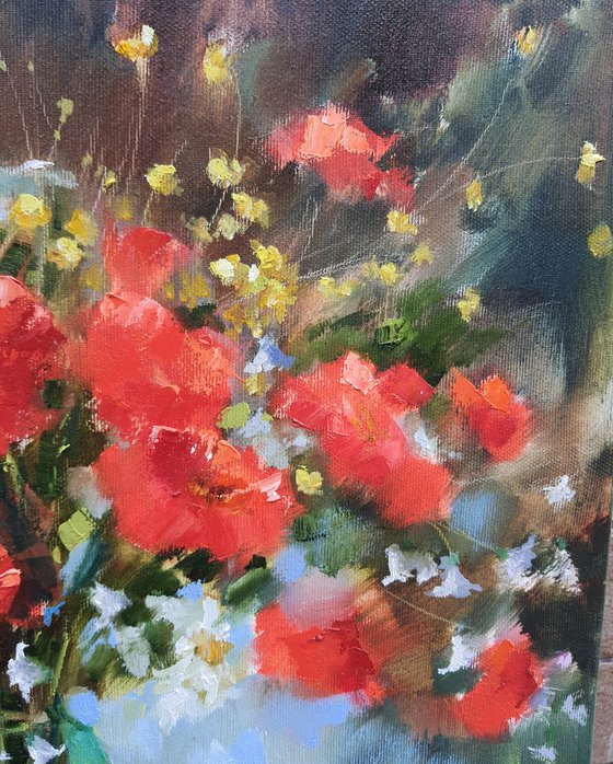 Poppies. Emotions of joy Painting