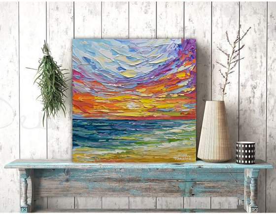 Bright Sunset II- Original Acrylic Painting on Canvas