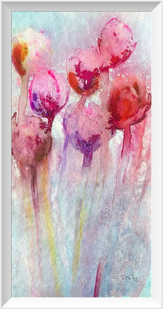 First Tulips - Abstract Flowers Landscape