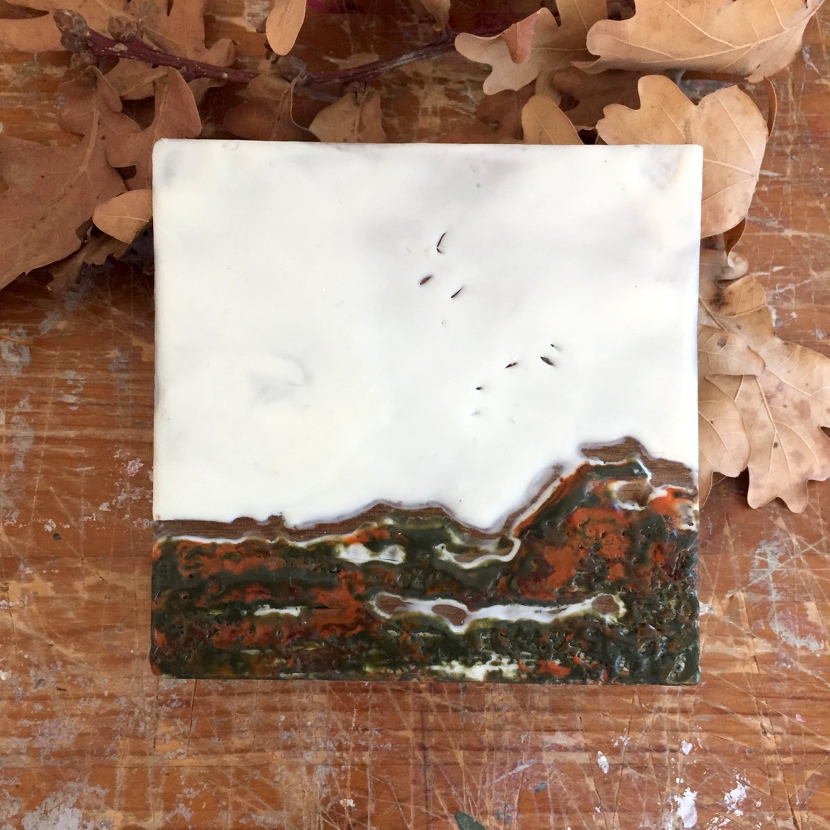Spruce Bogland - Encaustic & Beeswax Landscape Painting by Tammy Silbermann