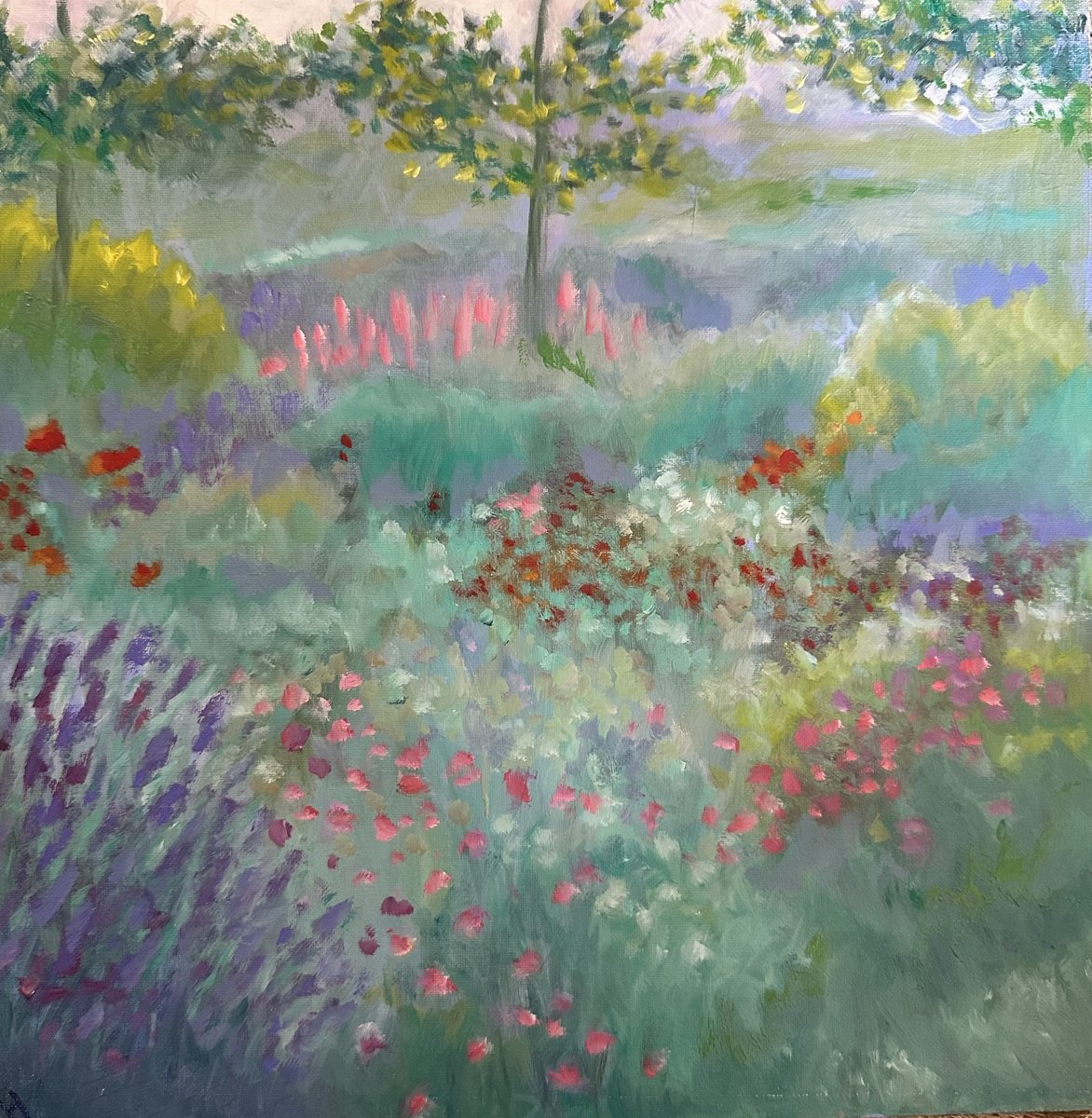 Turquoise summer garden by Clare Hoath