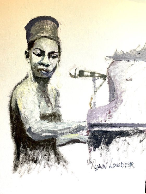 Nina Simone at the Piano Study In Oil