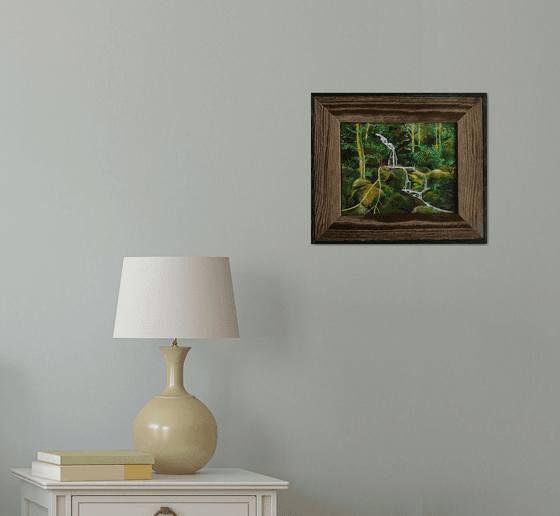 Original Waterfall Landscape Oil Painting Housewarming Gift