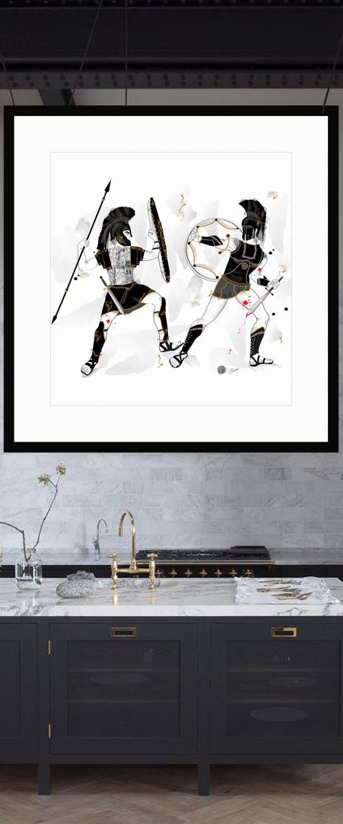 Achilles assailed Hector N°1 by Artemisia