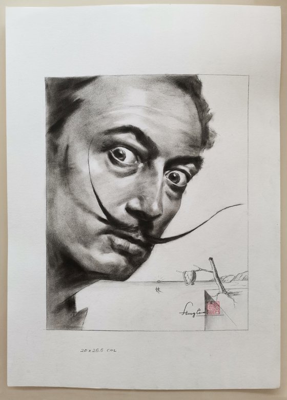 Drawing Portrait of Salvador Dali