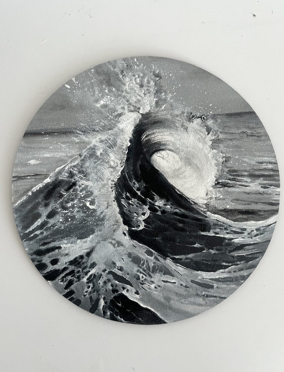 Photorealistic Oil Painting , Monochrome Sea #2 By Myroslava Denysyuk, 8 X 8, Artwork For Sale On Artfinder
