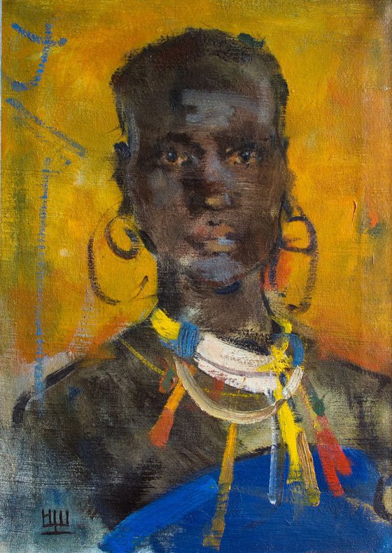 Portrait of Africans in national costume.