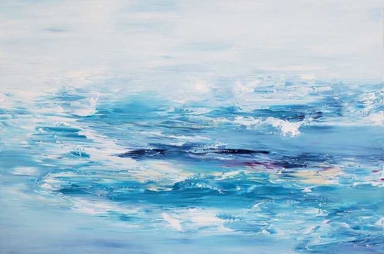 Crashing Wave Acrylic Painting By Christine Mey Artfinder