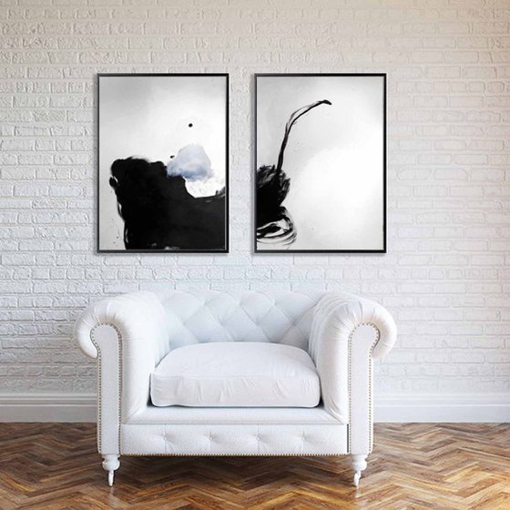 In order to establish facts and reach new conclusions / 3, ABSTRACT LARGE,BLACK AND WHITE,70X100CM-27.5X39.3 INCH