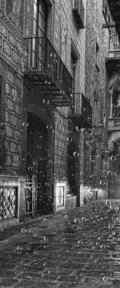 " Rain. Old city. Barcelona "  Limited Edition 1 / 15 by Dmitry Savchenko