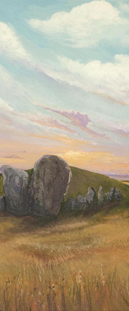 Sunset Over The Long Barrow by Andrew Cottrell