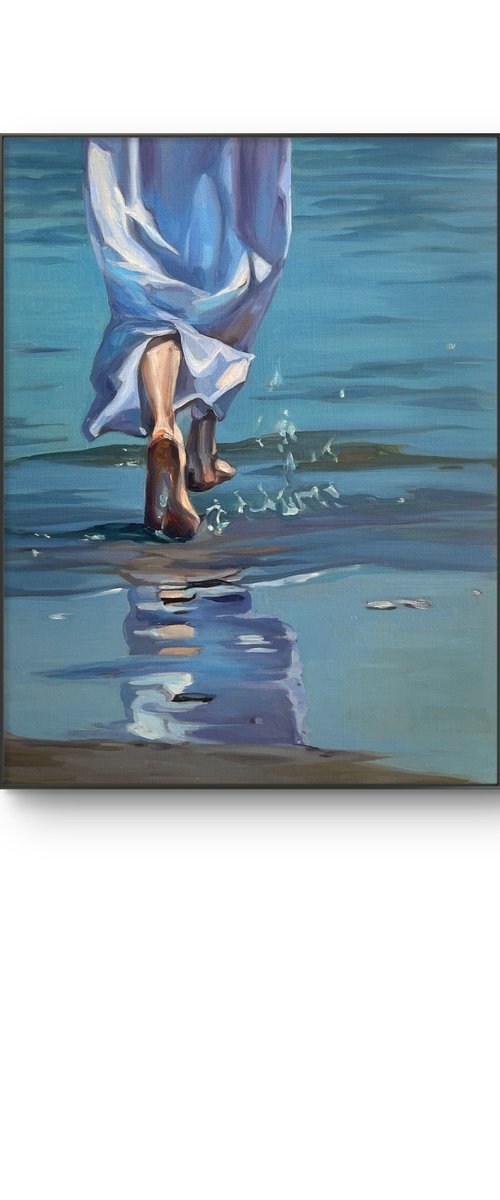 Woman, sea, freedom by Guzel Min