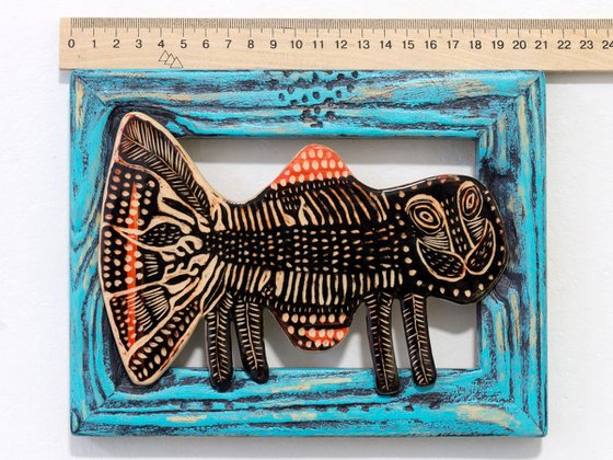 Ceramic panel "Beast" 21 x 16 2 cm
