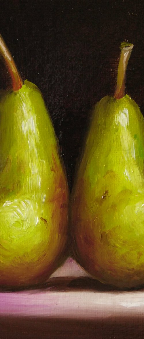 Pair of Pears  framed still life by Jane Palmer Art
