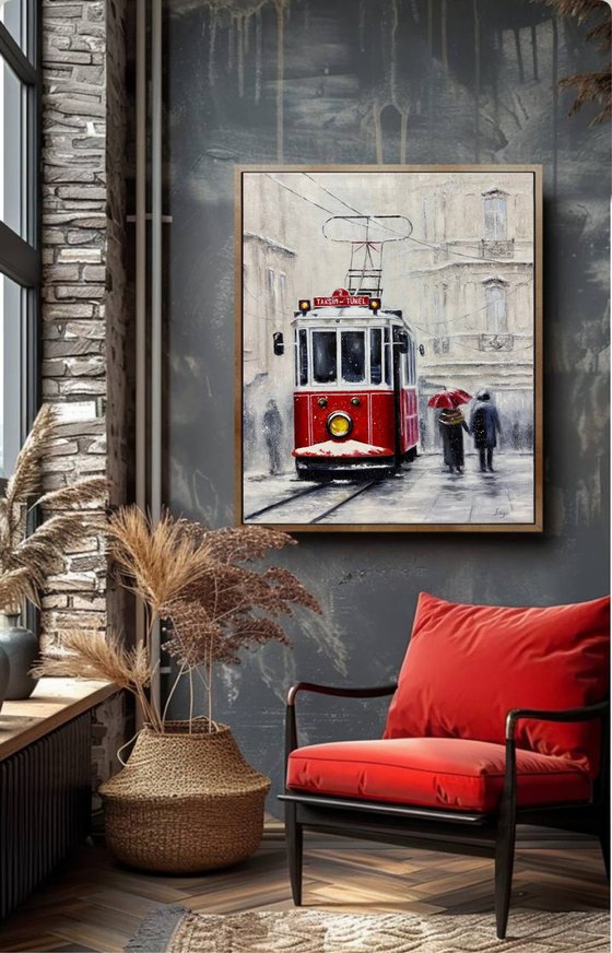 Red Tram in Istanbul