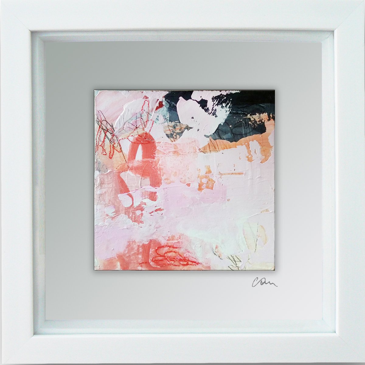 Framed ready to hang original abstract - Wish #6 by Carolynne Coulson