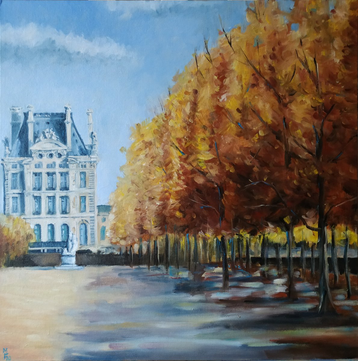 Autumn in Paris. Cityscape painting by Mary Grinkevich