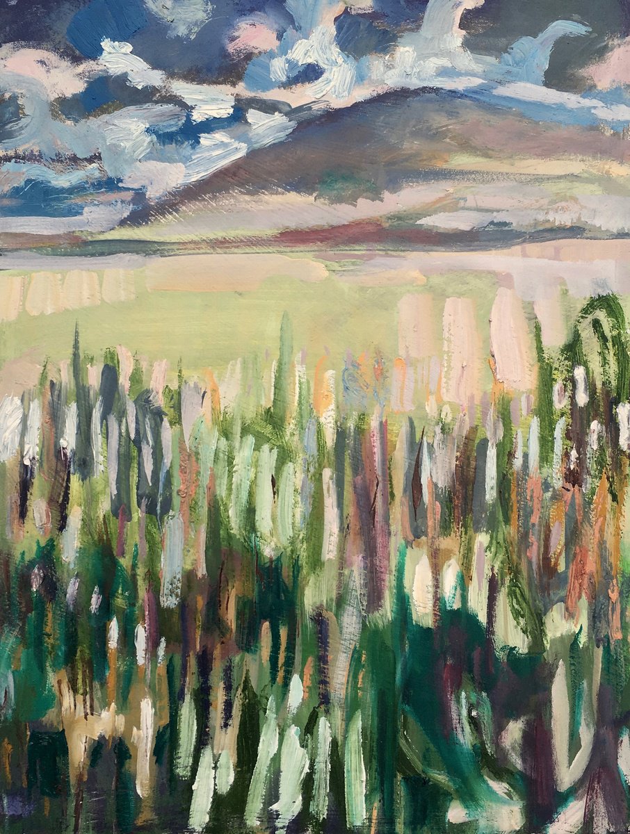 Impressionistic Landscape Oil Painting By Guy Pickford, 12 X 16, Muted Tones, Original Artwork