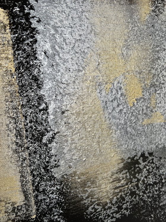 Gold  Black  Abstract painting