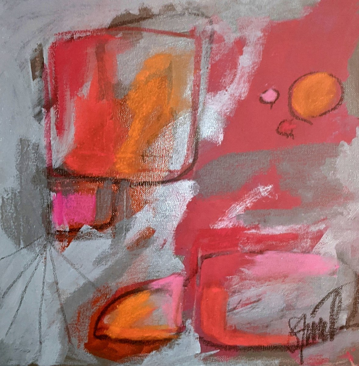 Abstract Painting By Shelli Finch, 12 X 12", Relevant Information, Original Artwork