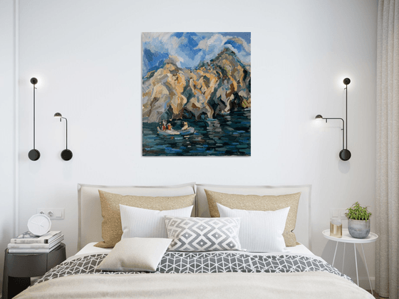 Seaside oil painting