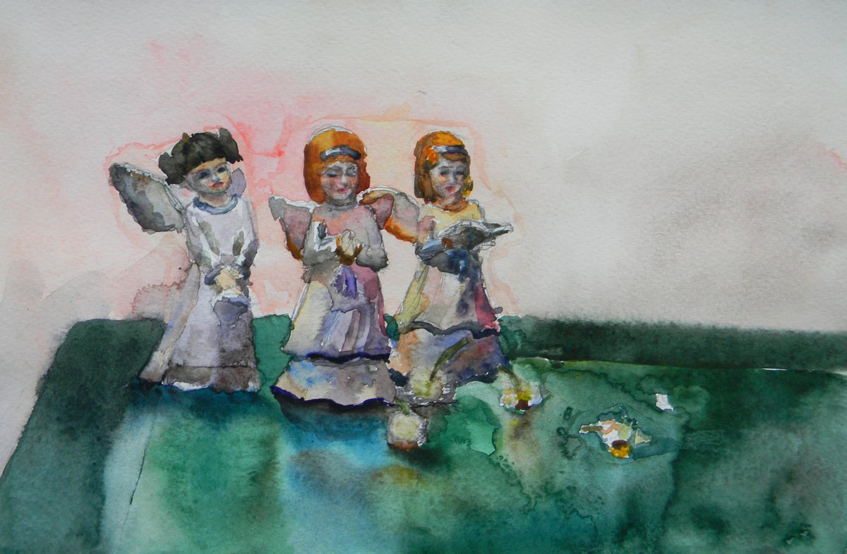 Three angels by Liudmyla Chemodanova