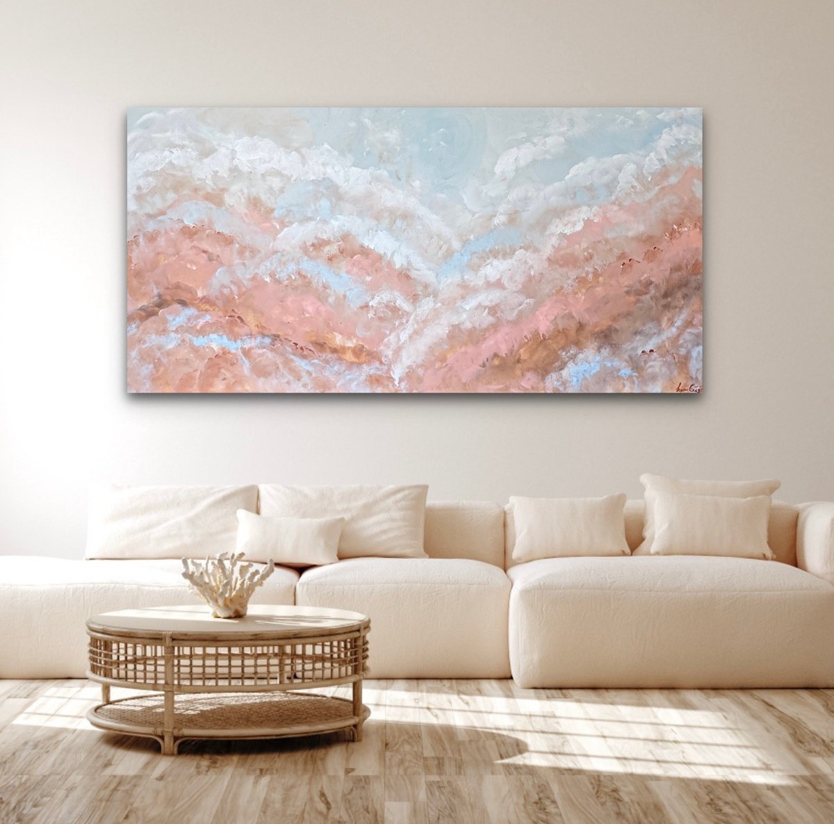 Blush Horizon By Ivana Gigovic, 72 X 36, Artwork For Sale On Artfinder