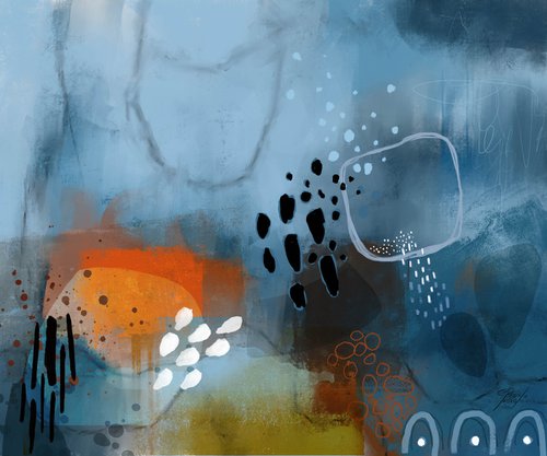 Les sirènes ne sont pas des poissons - Abstract artwork - Limited edition of 3 by Chantal Proulx