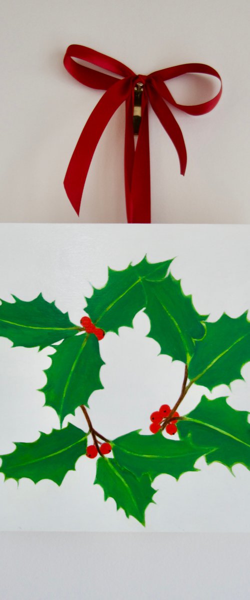 Mini Holly Wreath by Susan Porter