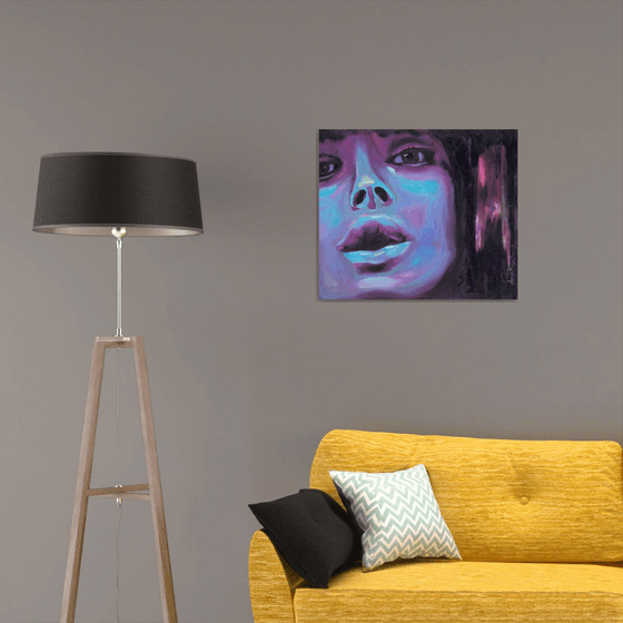 Electric Blue Female Portrait — Striking