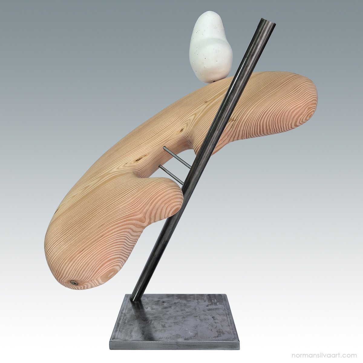 Organic Abstract Sculpture By Norman Silva, 28 X 21", Dove In Buluc Chabtan