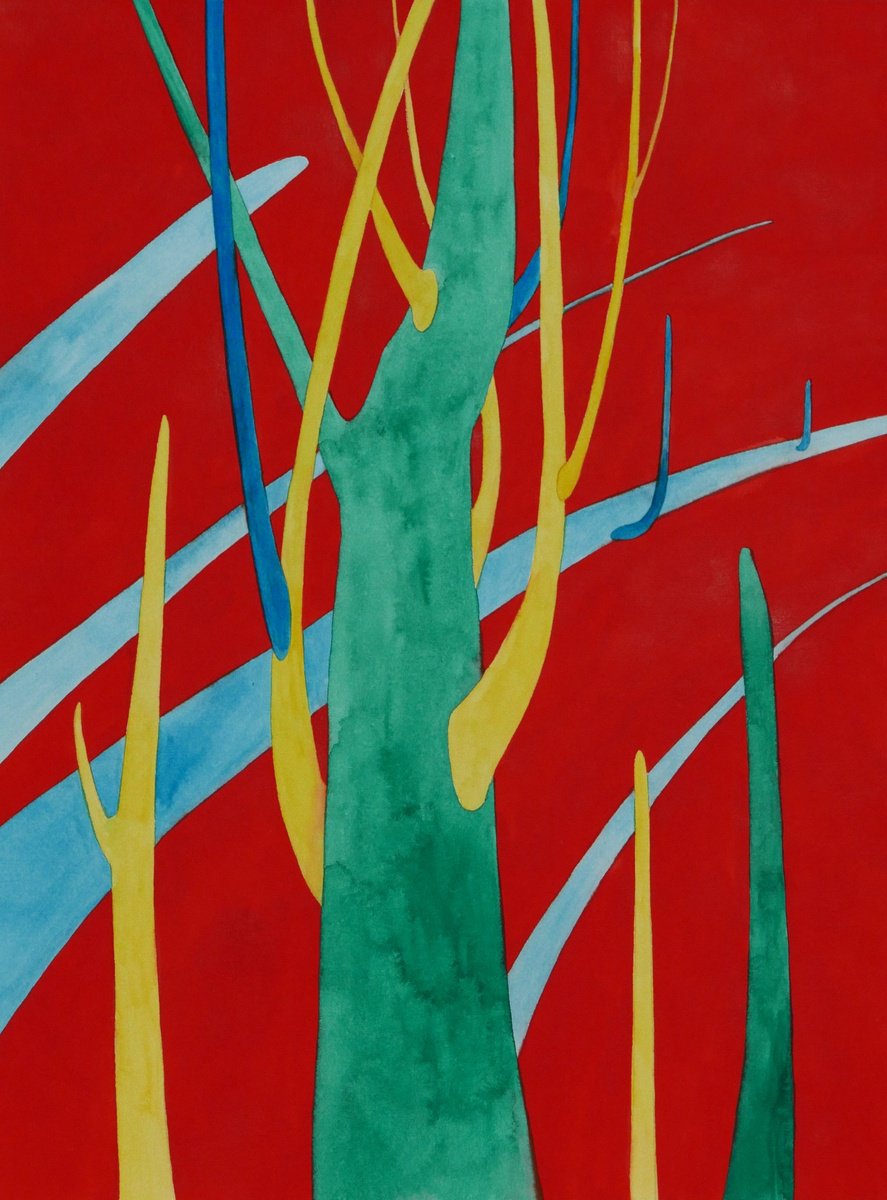 Impressionistic Botanical Watercolour By Karina Danylchuk, 12 X 16", Trees Portraits 1, Original Artwork