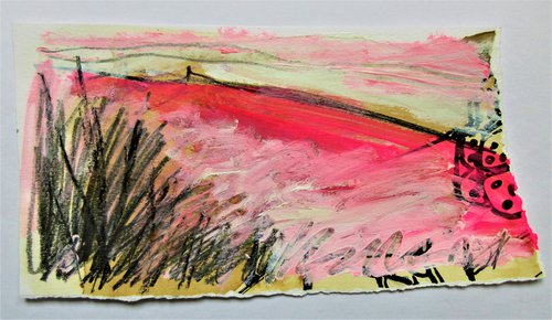 Wood Cock Hill Pink Landscape by Ann Marie Whitton