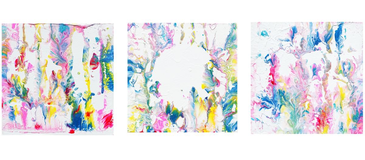 Organic Abstract Acrylic Painting By Jelena B, 25 X 8, I Kissed The Flower, Original Artwork