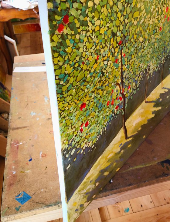 Garden with apple trees