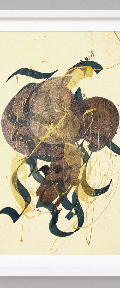 Calligraphy Abstract Cloud by Evgenia Makarova