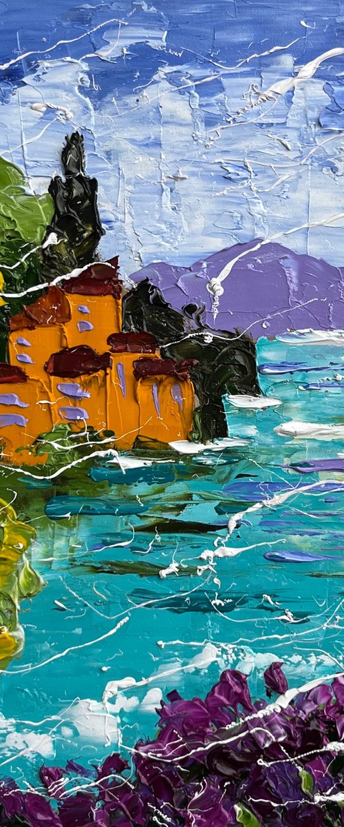 Portofino Italy Painting by Halyna Kirichenko