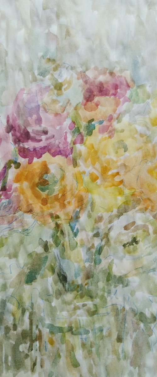 Bouquet of  Illusions . Original watercolour painting. by Elena Klyan