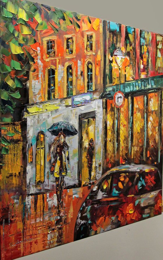 Anywhere You Go oil painting landscape city scene