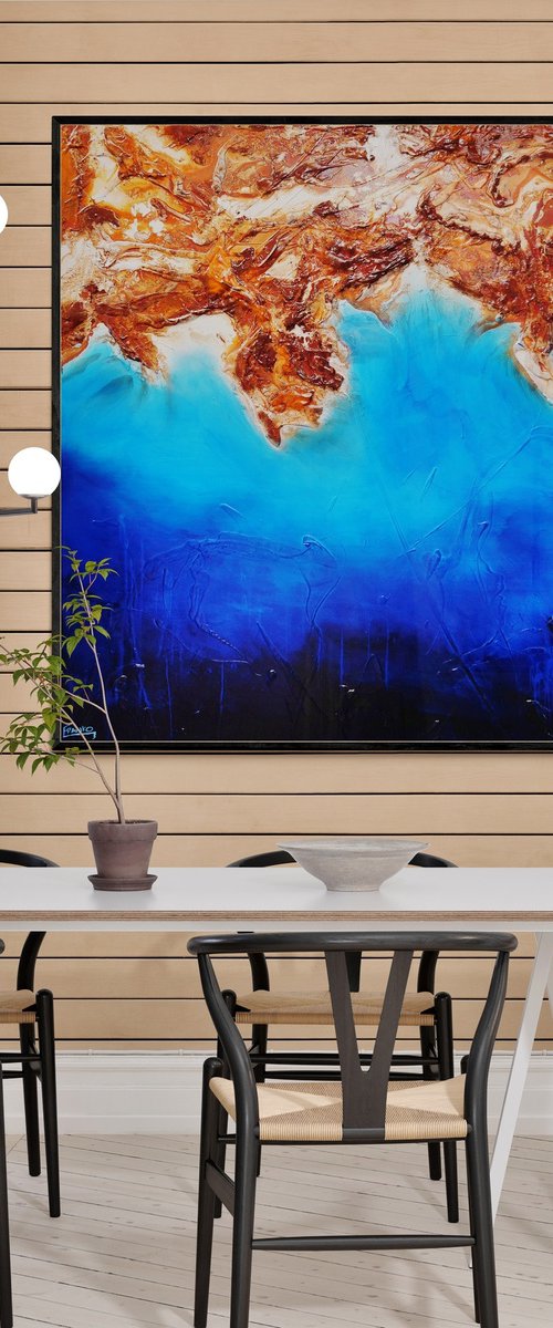 Arid Coast 150cm x 150cm Textured Abstract Art by Franko