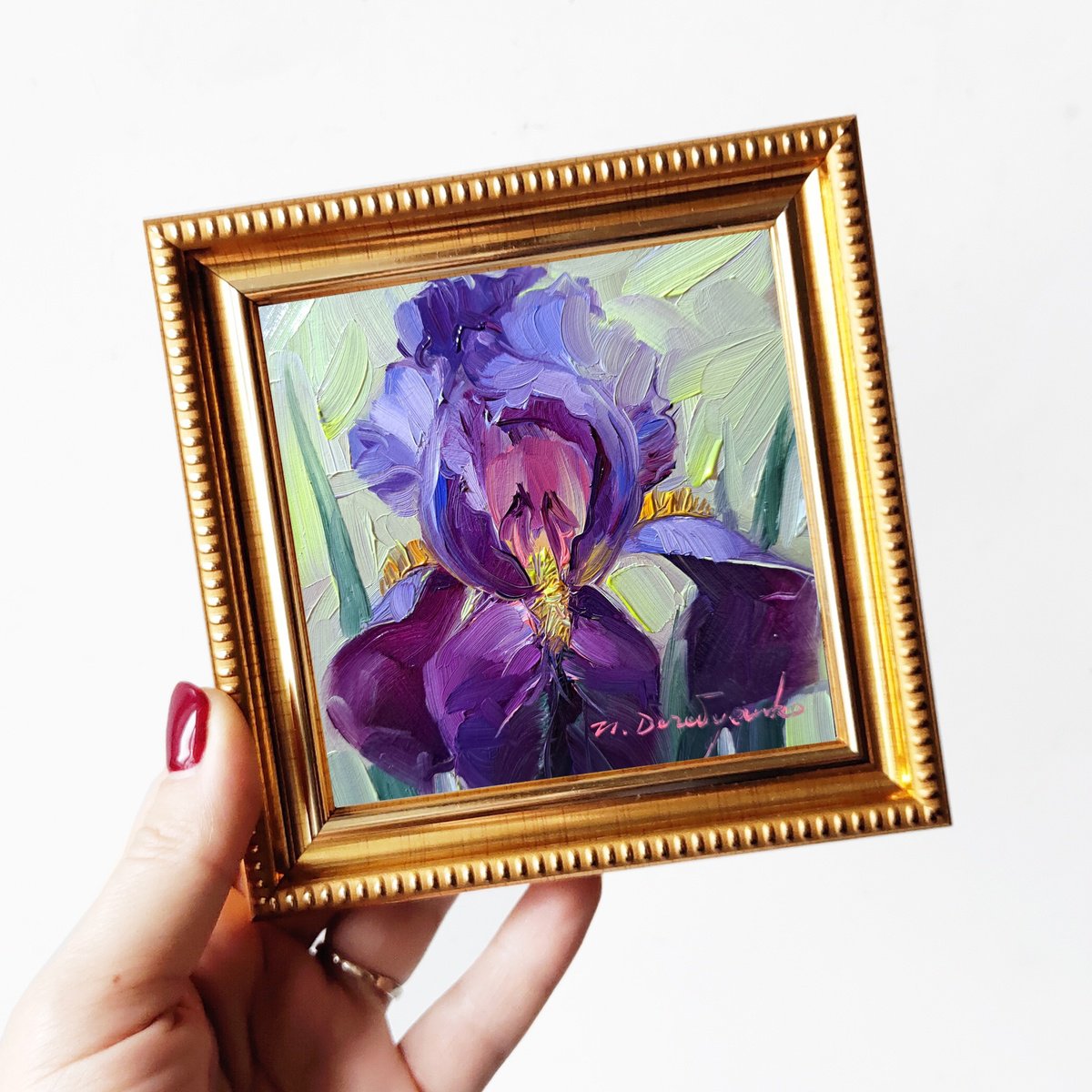 Iris flower purple by Nataly Derevyanko