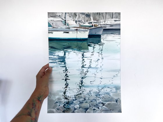 Yachts at anchor  #14